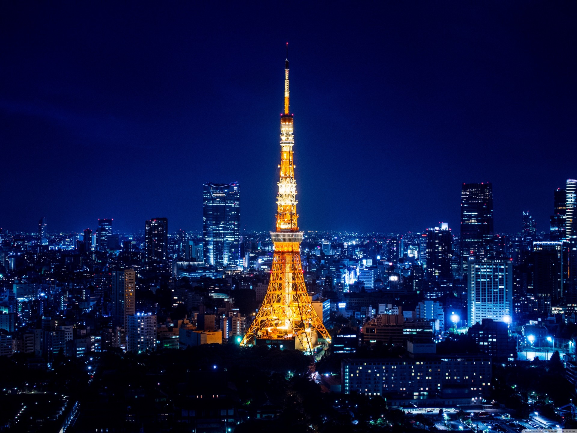 tokyo torre di tokyo edificio notte luci città