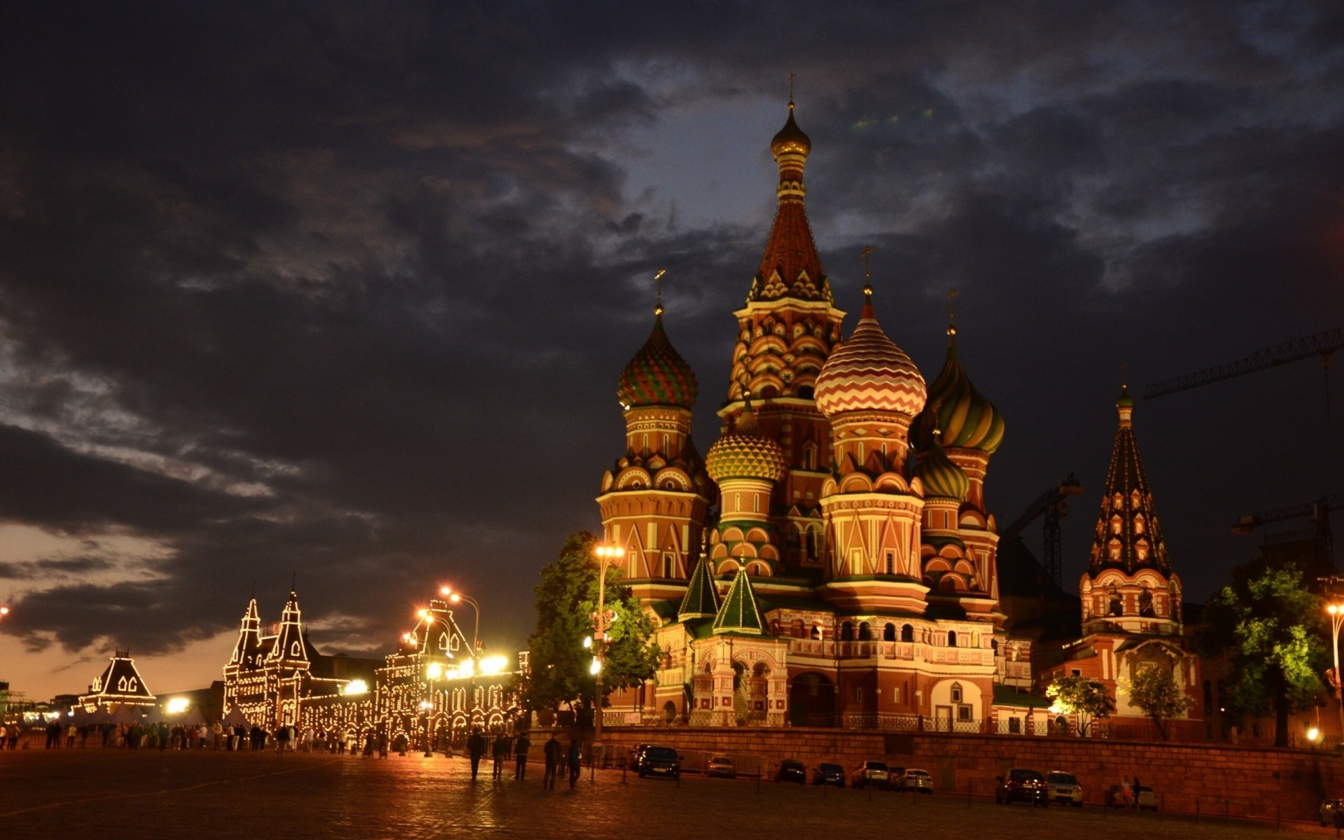 russia tempio cattedrale piazza rossa mosca chiesa di san basilio città di notte