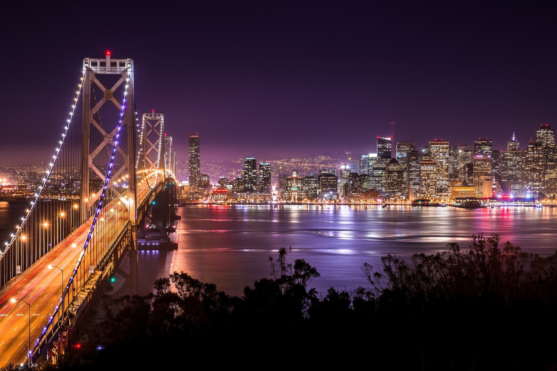 noche ciudad puente de san francisco a oakland san francisco ee.