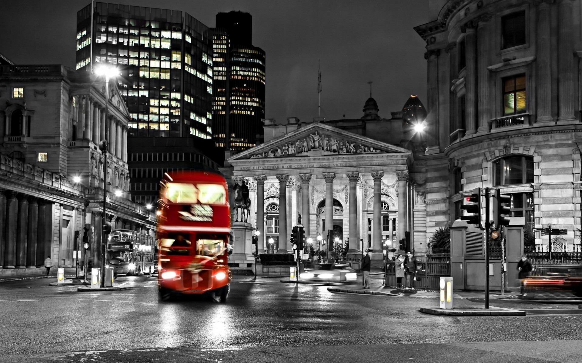 londra bianco e nero rosso autobus