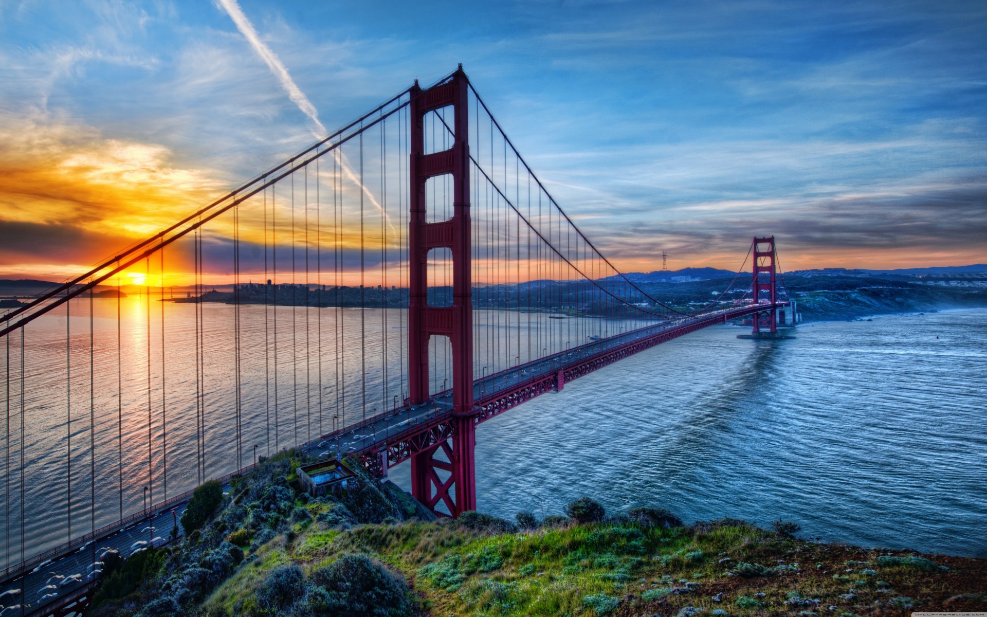 bridge golden gate san francisco sunrise ocean