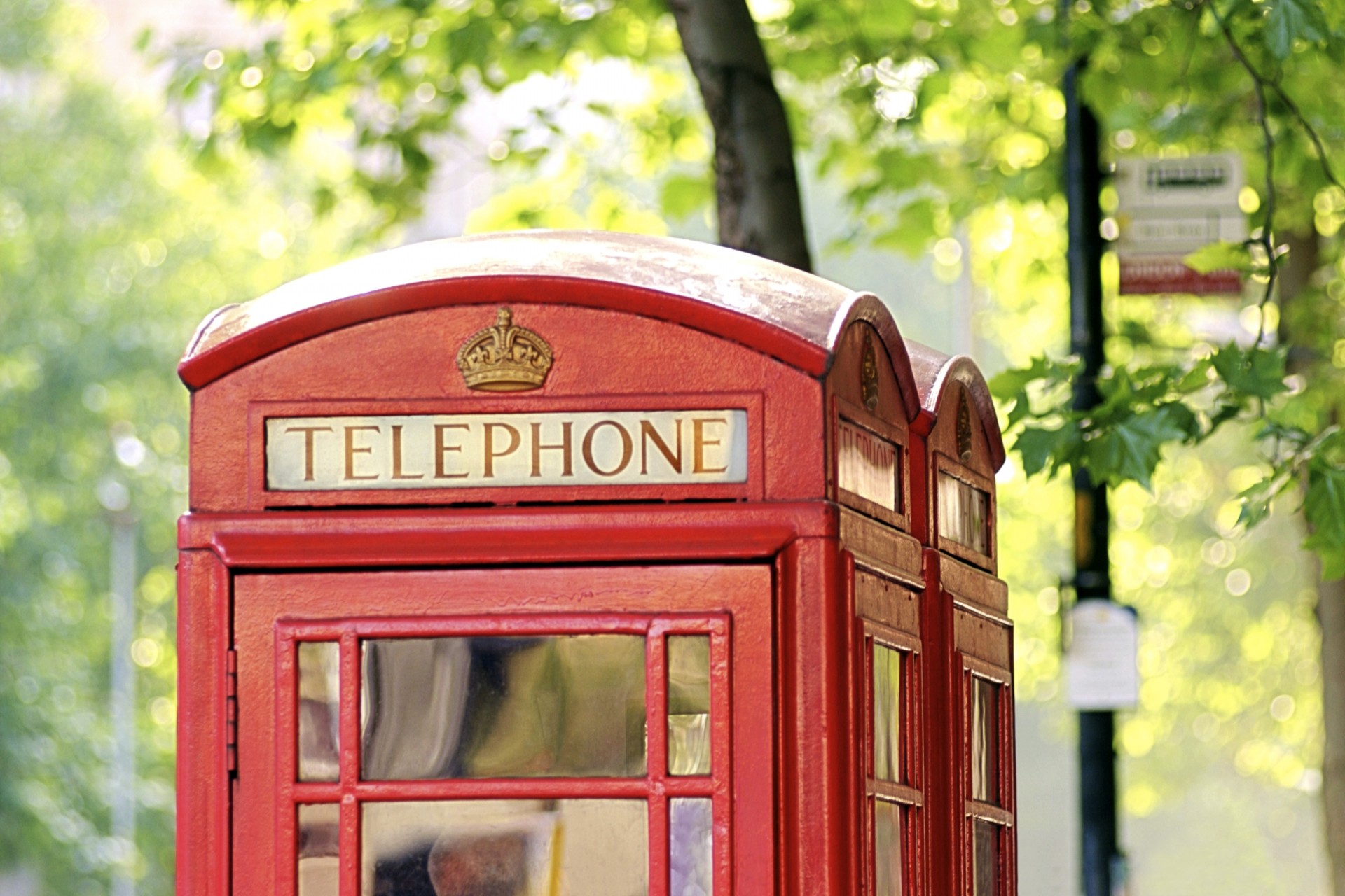 angleterre cabine téléphonique londres arbres ville