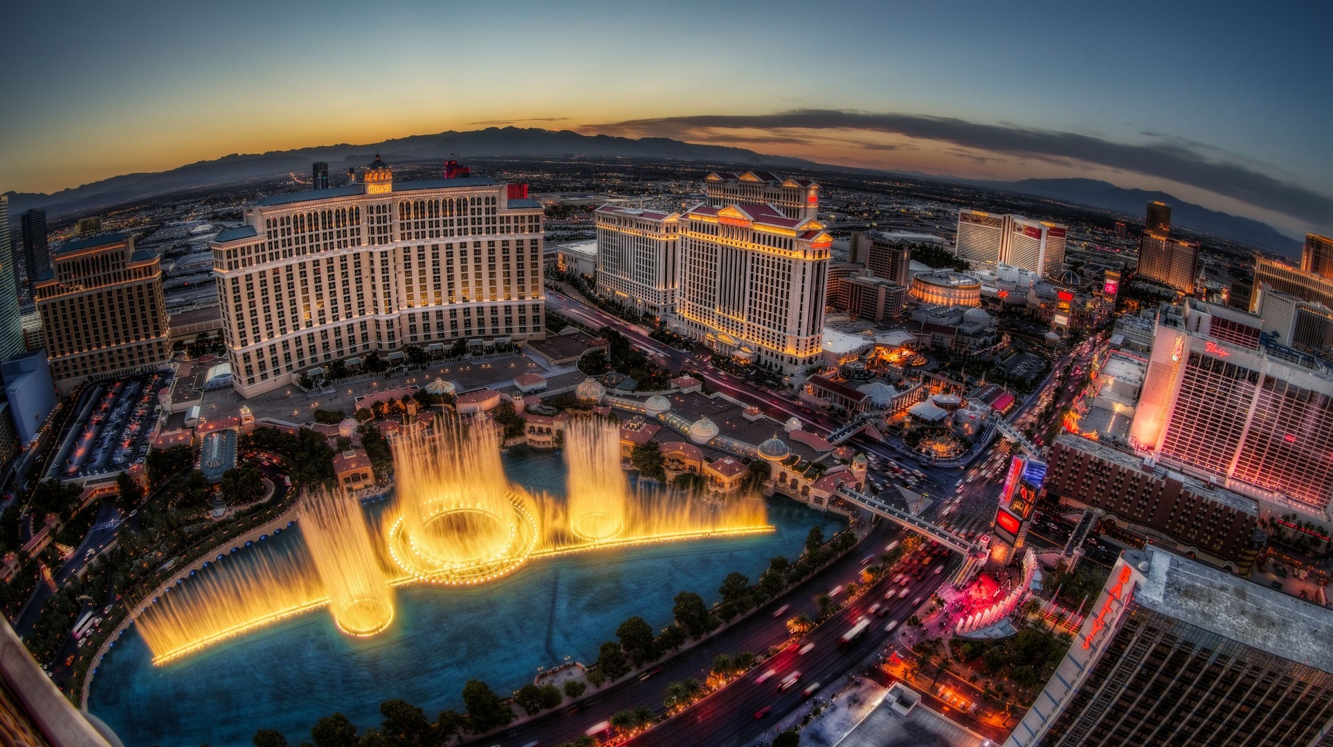 panorama las vegas fuente bellagio hotel