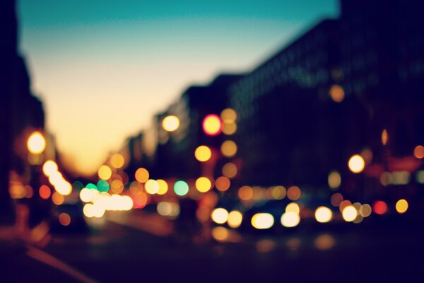 Romantic view of the sky and city lights