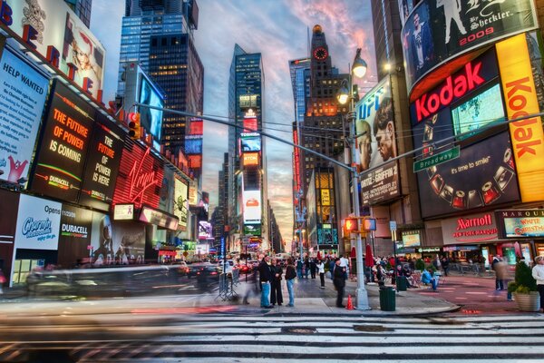 Numerous advertisements in New York s Times Square