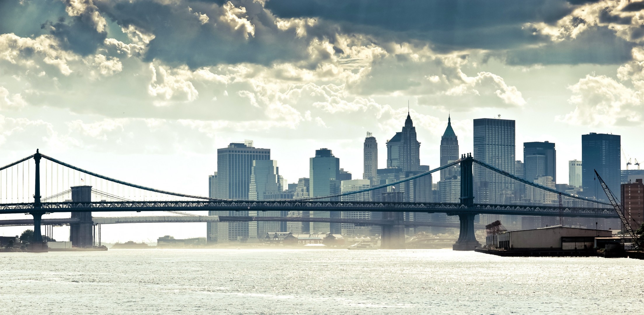 nueva york puente manhattan río panorama