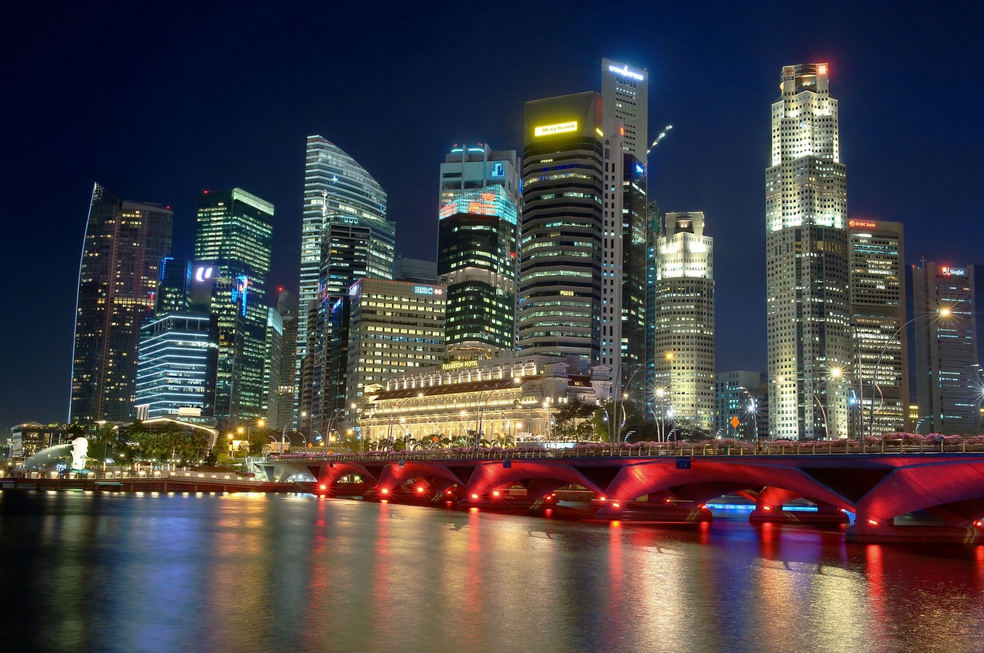 città di notte notte fiume singapore