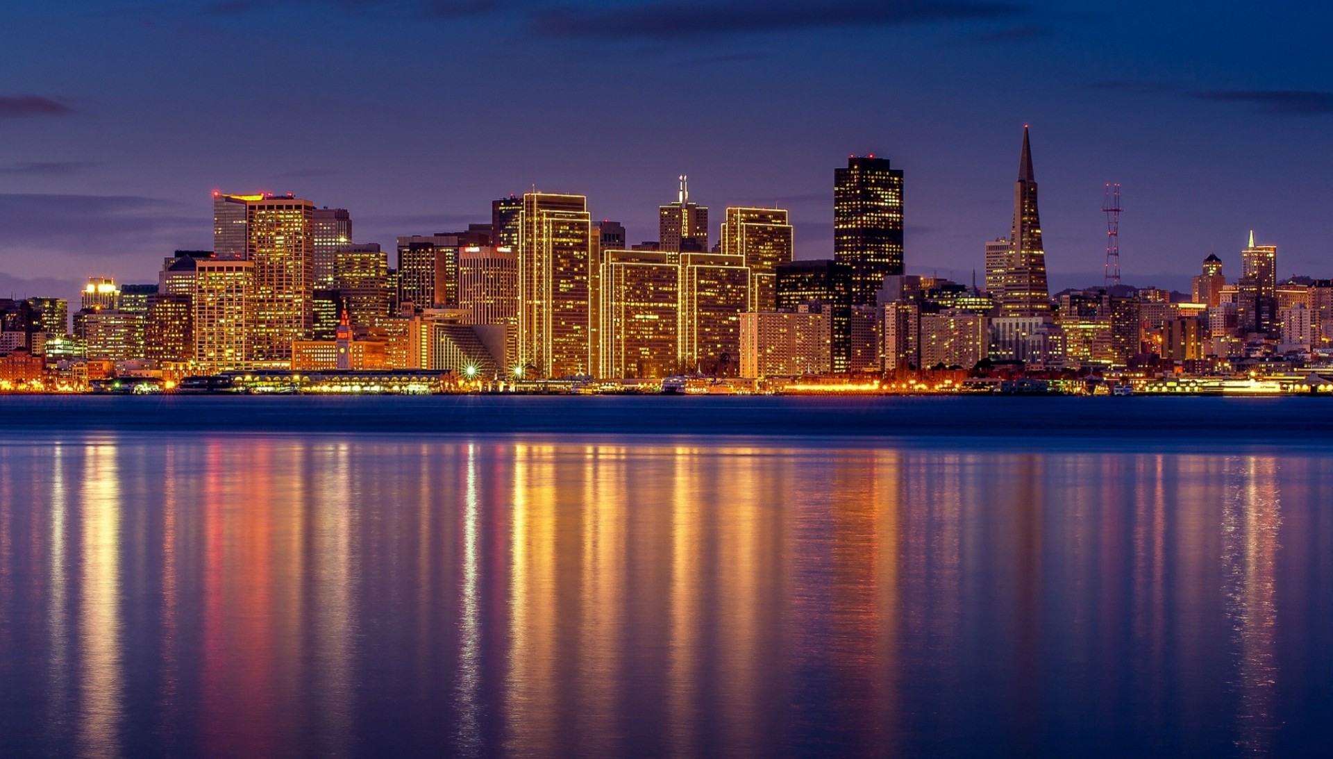 luces california san francisco cielo reflexión estados unidos rascacielos bahía ciudad noche lila edificio casas iluminación