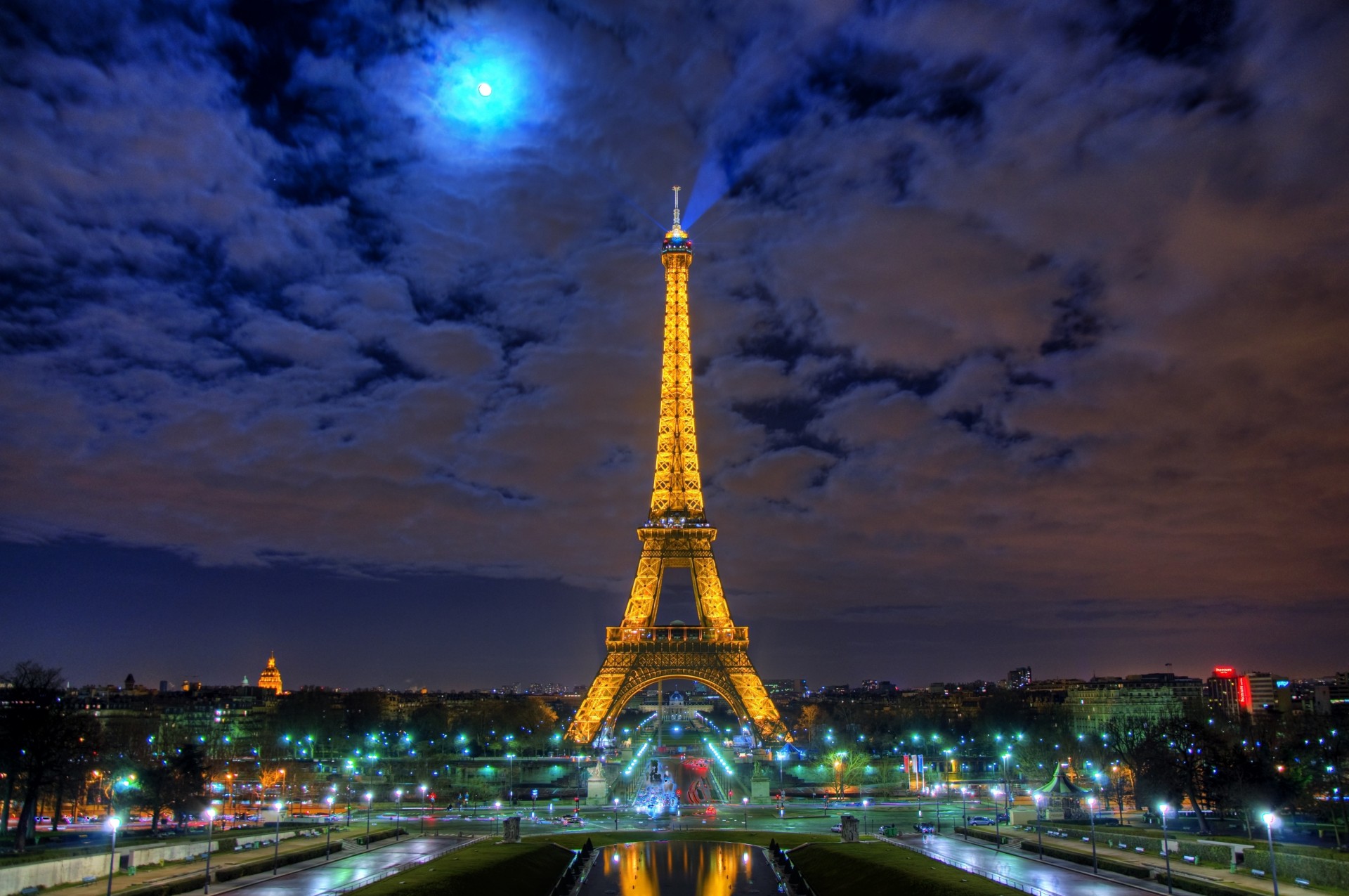 francia torre eiffel noche ciudad