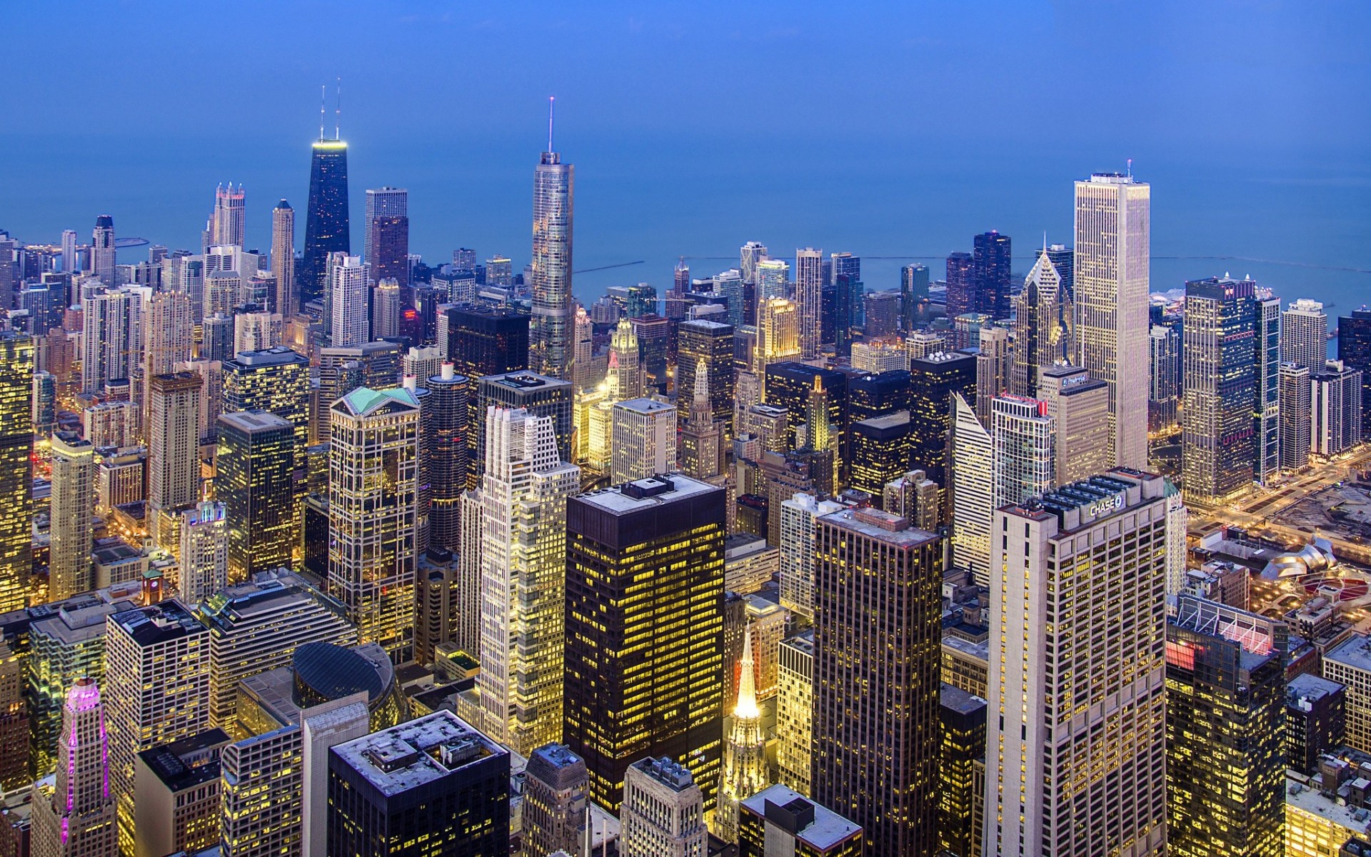 lights chicago united states illinois skyscraper night building town lighting tree house