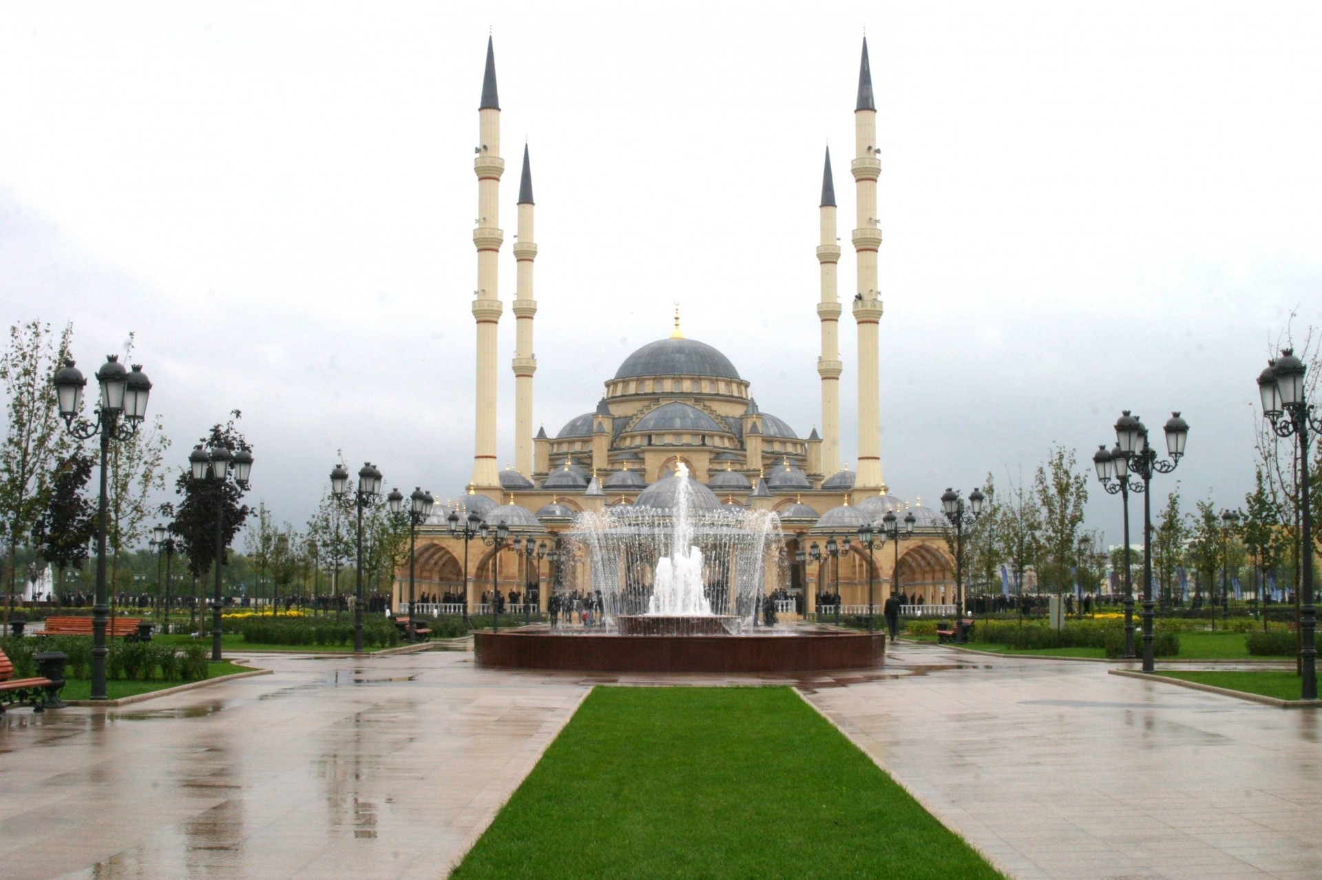 mosquée ville fontaine tchétchénie grozny