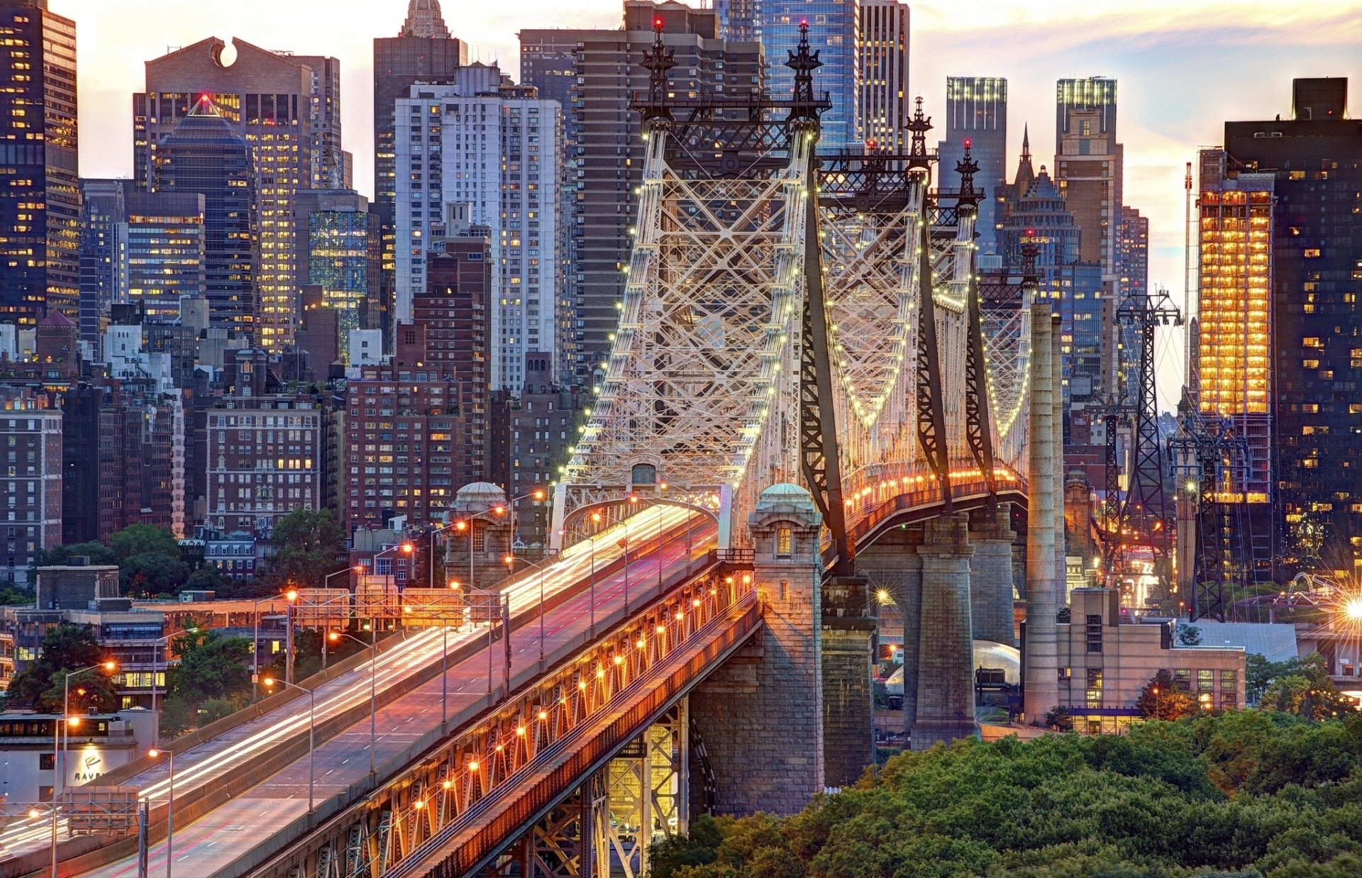 queensboro bridge new york city brücke gebäude queen