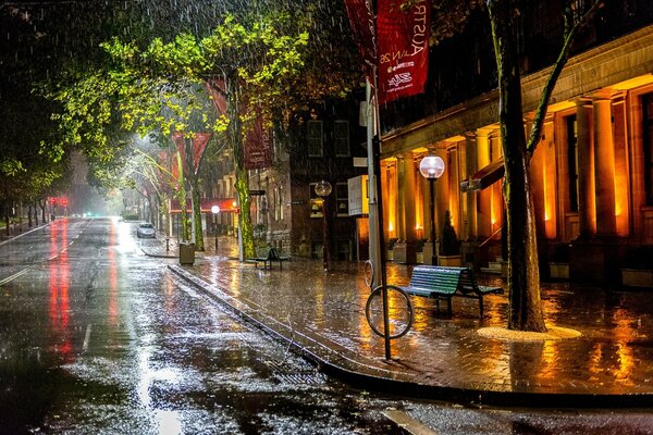 The streets of Sydney. Rain. Australia