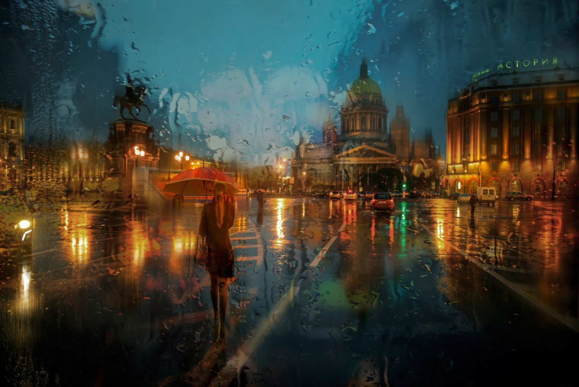 rain isaac s square st. petersburg