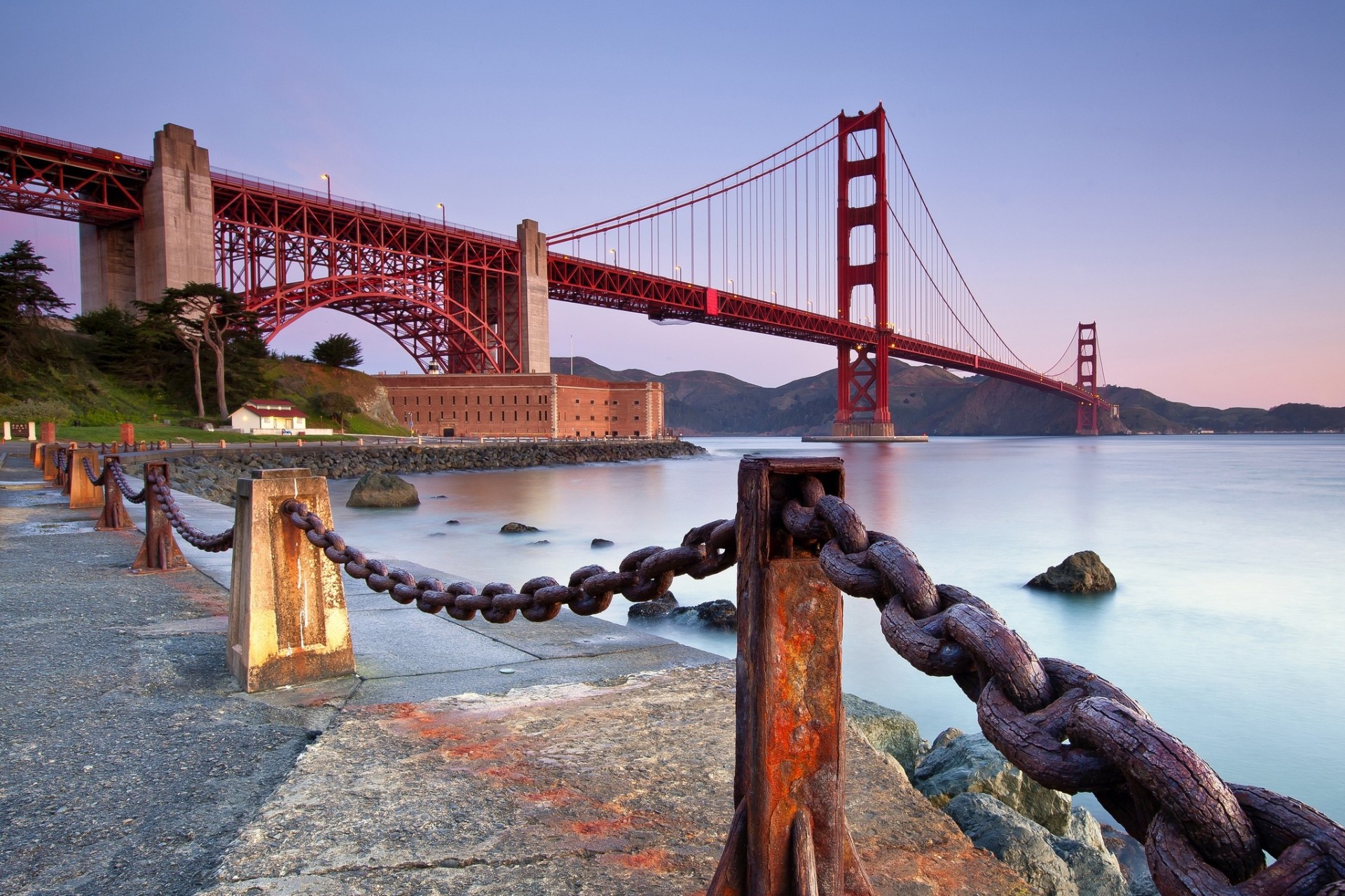 pierres californie san francisco états-unis pont clôture ville golden gate bridge chaînes nuit détroit golden gate