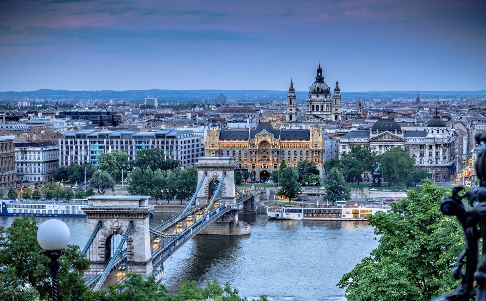 architektura rzeka natura budapeszt węgry miasto most łańcuchowy secheni dunaj