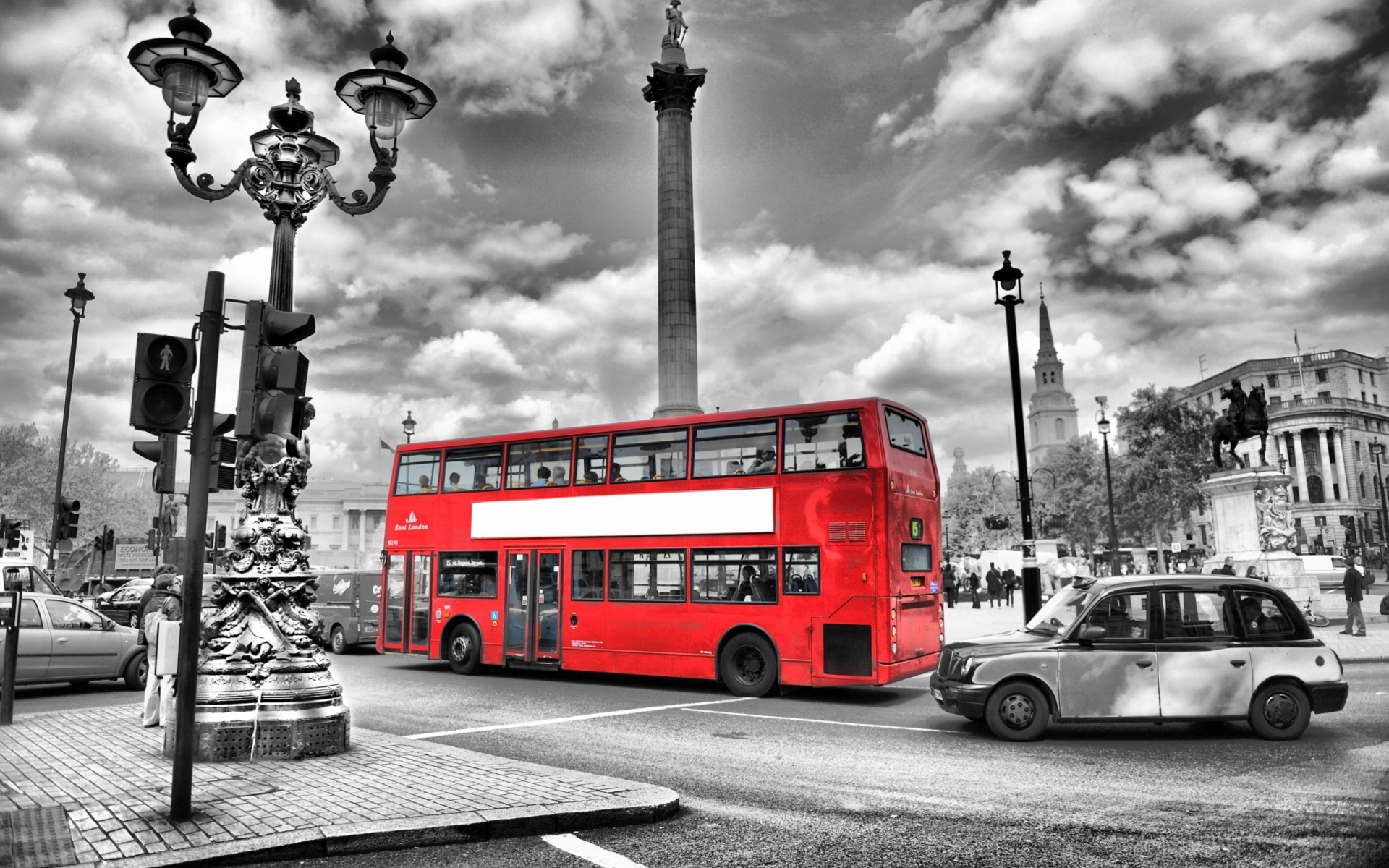 flou route rue angleterre nuit bus londres noir et blanc phares ville