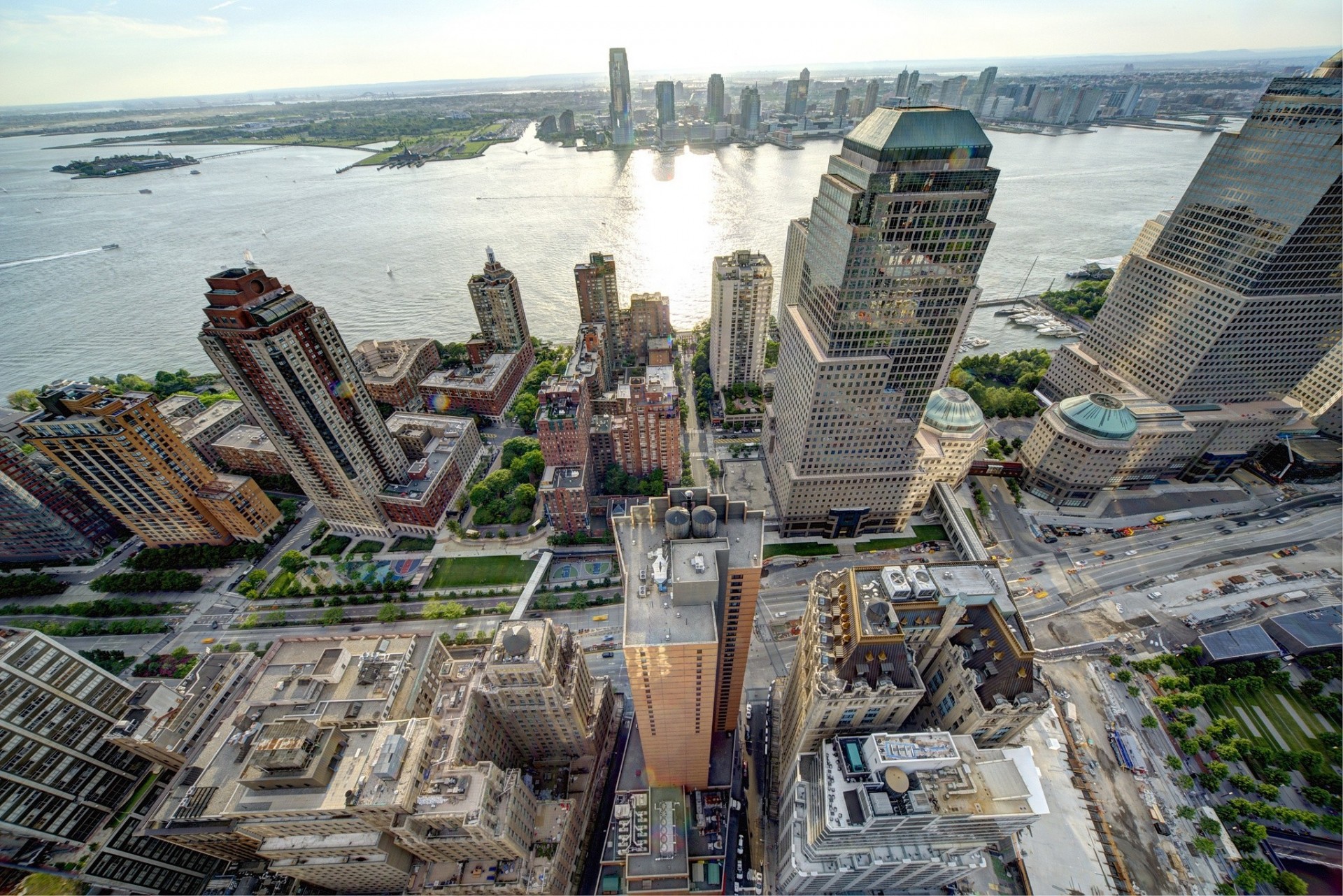 lower manhattan rivière new york gratte-ciel panorama hudson river bâtiment manhattan hudson river