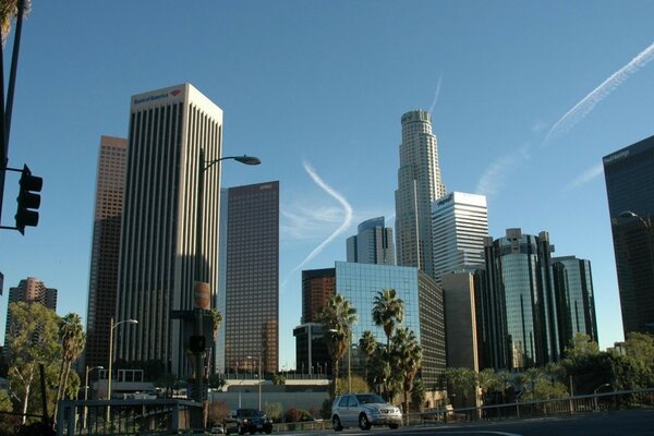 Skyscrapers of Los Angeles, one of the largest American cities