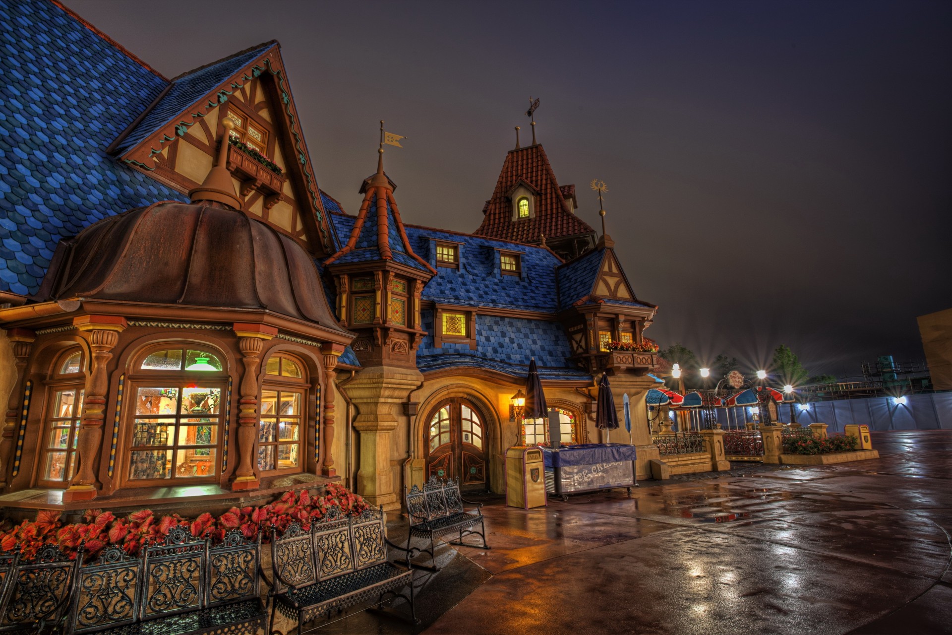 disneyland united states night california house