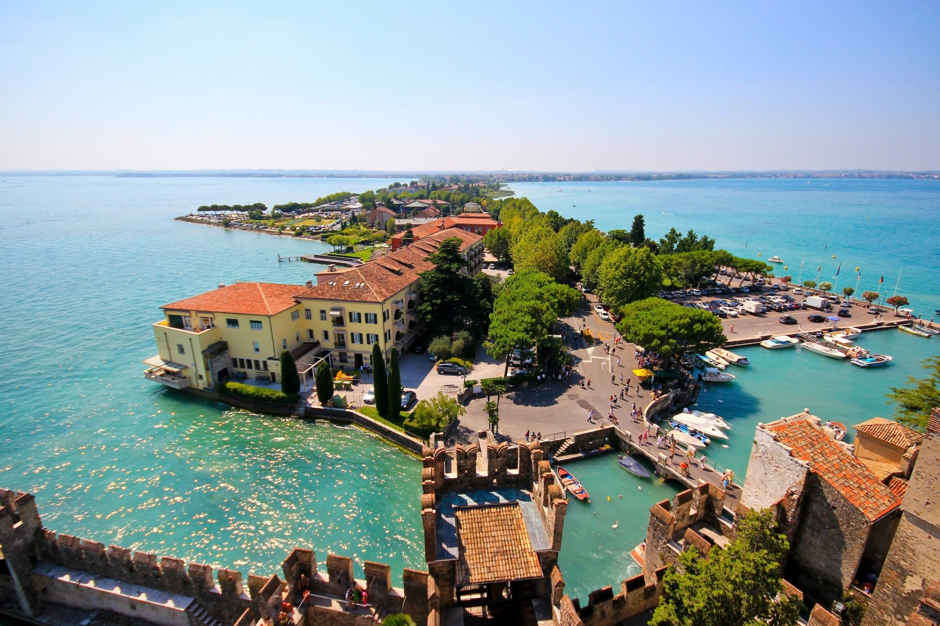 włochy lombardia wyspa panorama sirmione jezioro garda