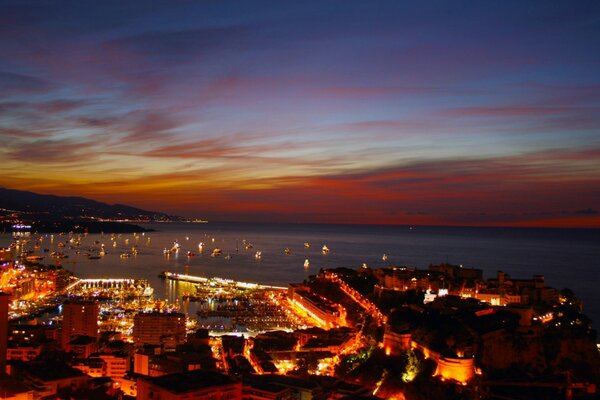 Night landscape in Monte Carlo