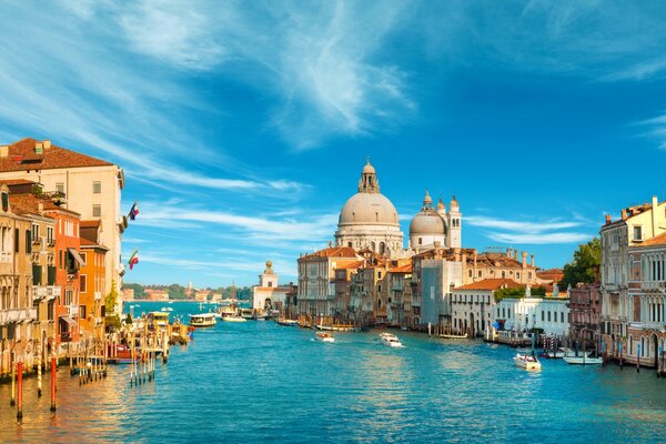 Venice landscape with vinyl on the river