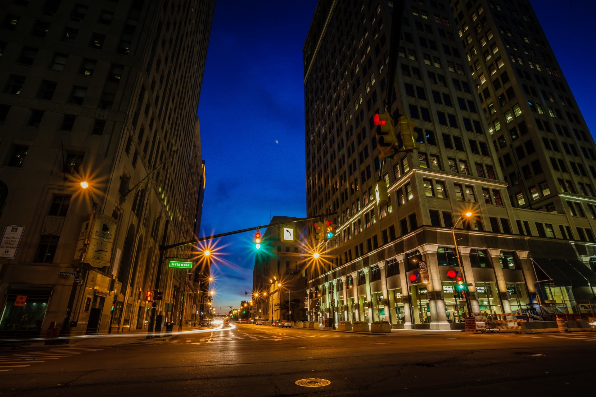 notte città strada strada hdr stati uniti detroit casa