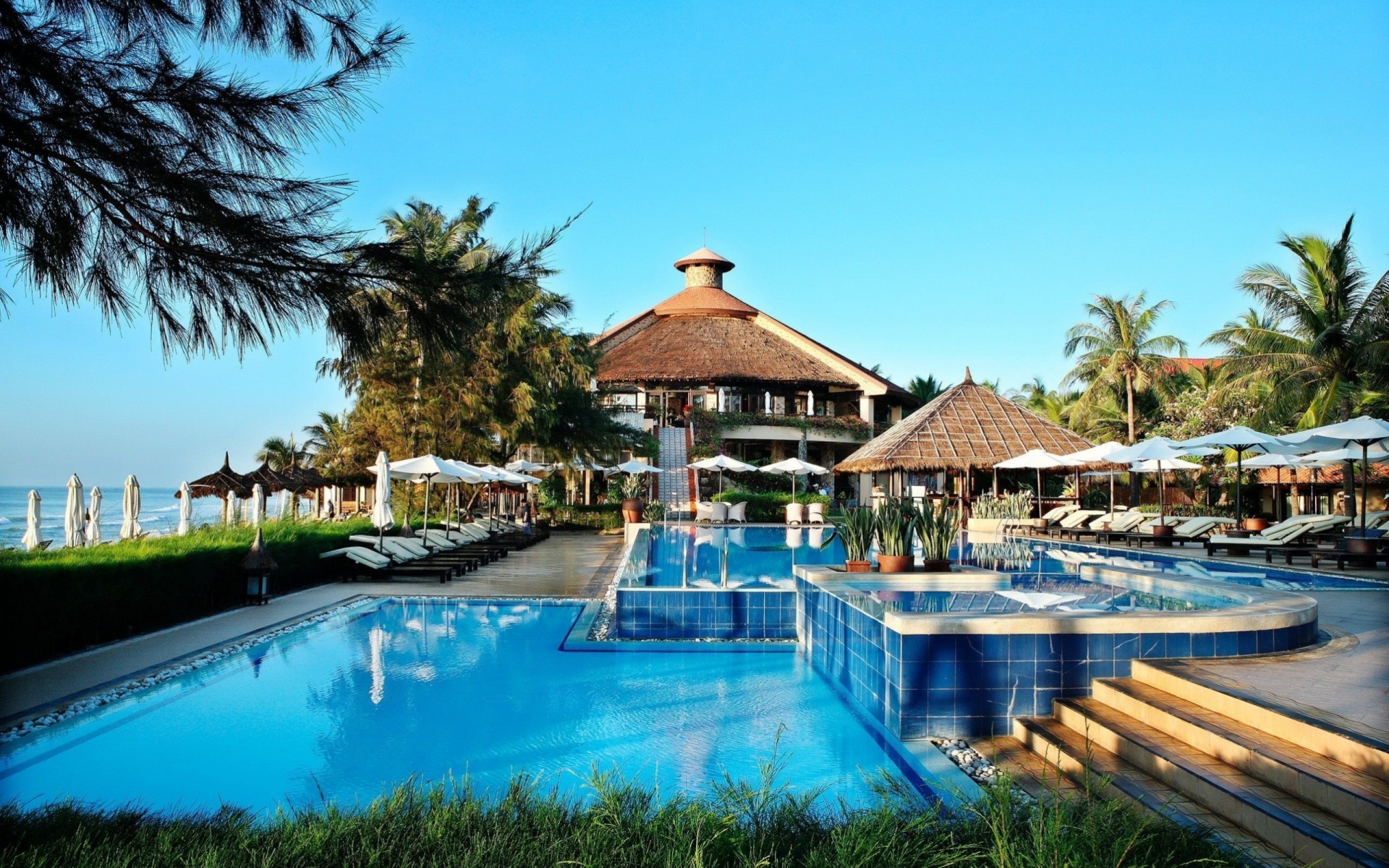 sand strand urlaub halle sonnig teuer schwimmbad ufer urlaub herrenhaus luxuriös ozean