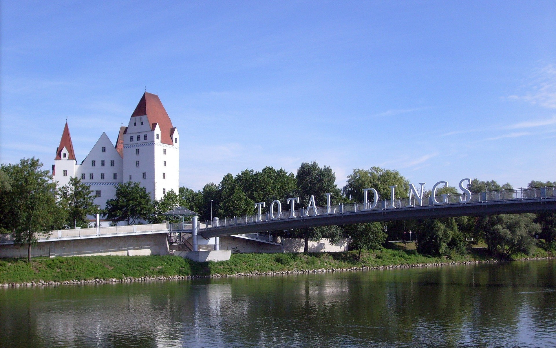 river lock bridge town germany danube