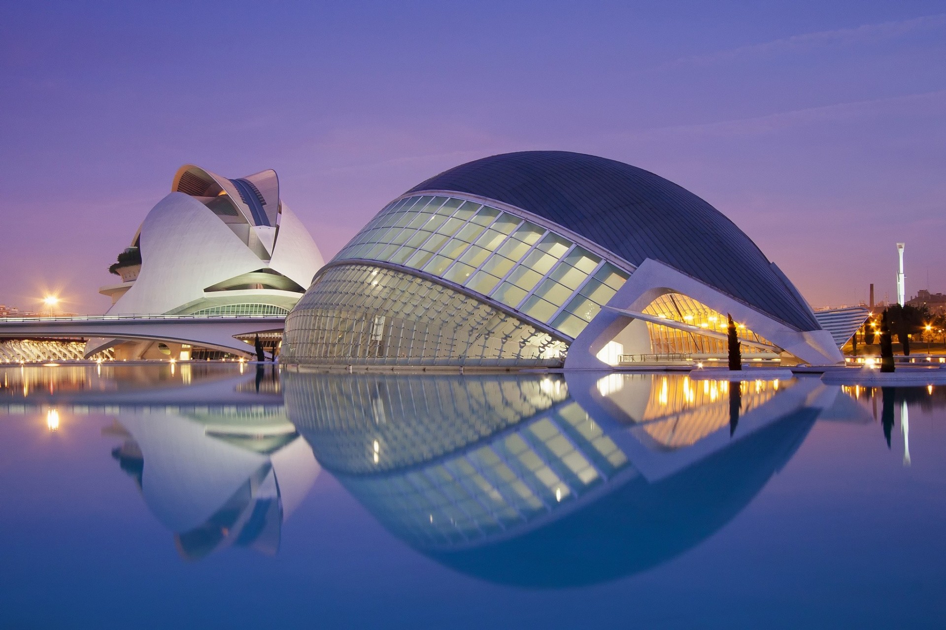 architektur spanien brücke stadt nacht gebäude valencia beleuchtung kino