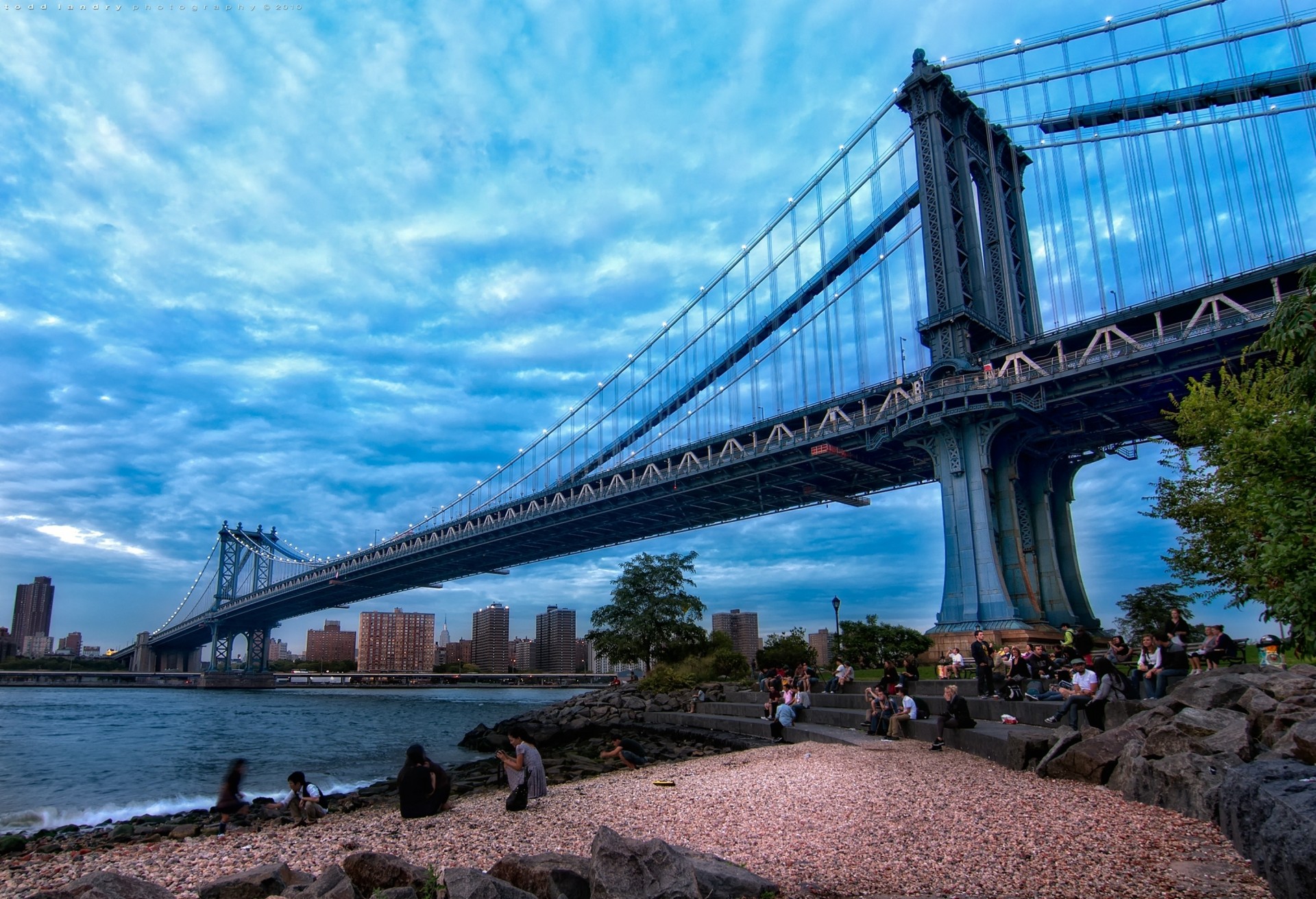 new york city manhattan bridge brücke hdr stadt