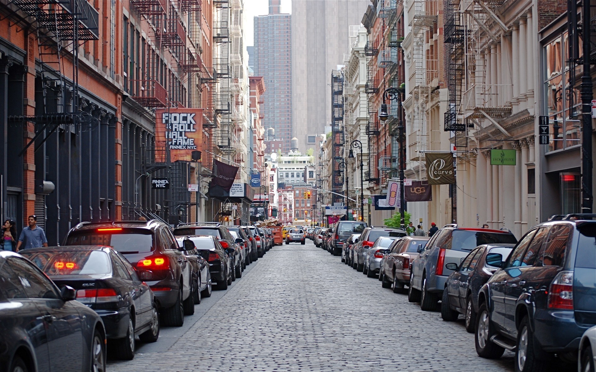 strada auto new york grigio città