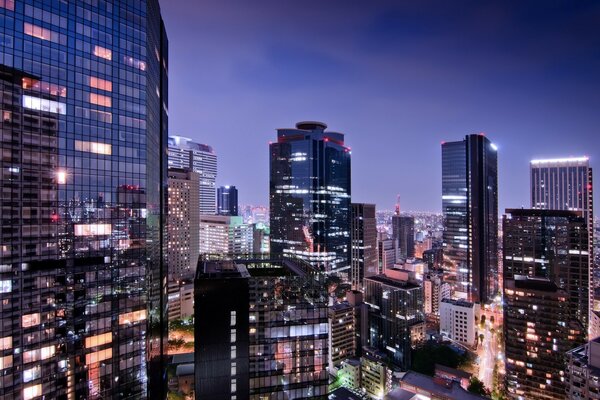 Night city view in Tokyo