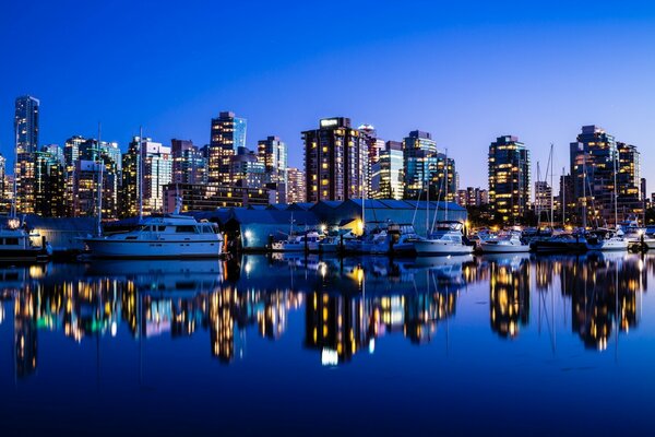 Vancouver evening landscape on the coast