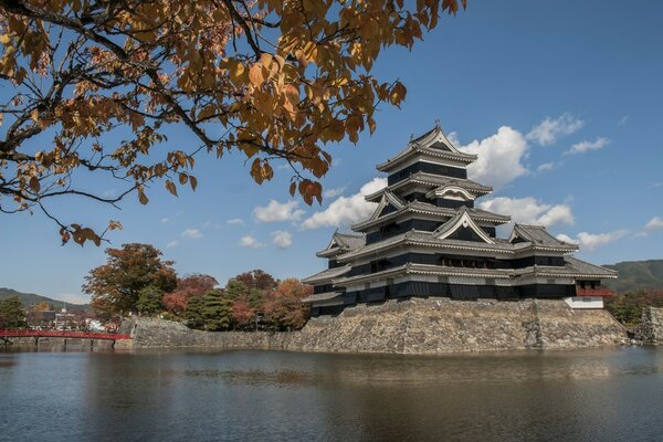 Castello di Matsumoto sull acqua in Giappone