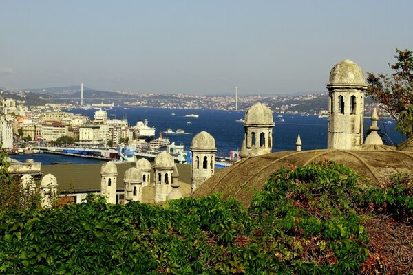 Panoramic view of the towers in Istanbul