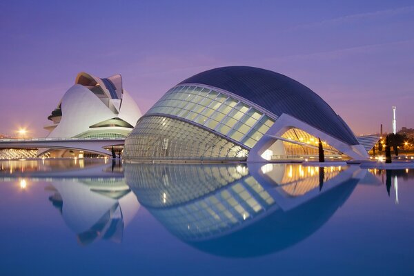 Noche hermosa ciudad de Valencia