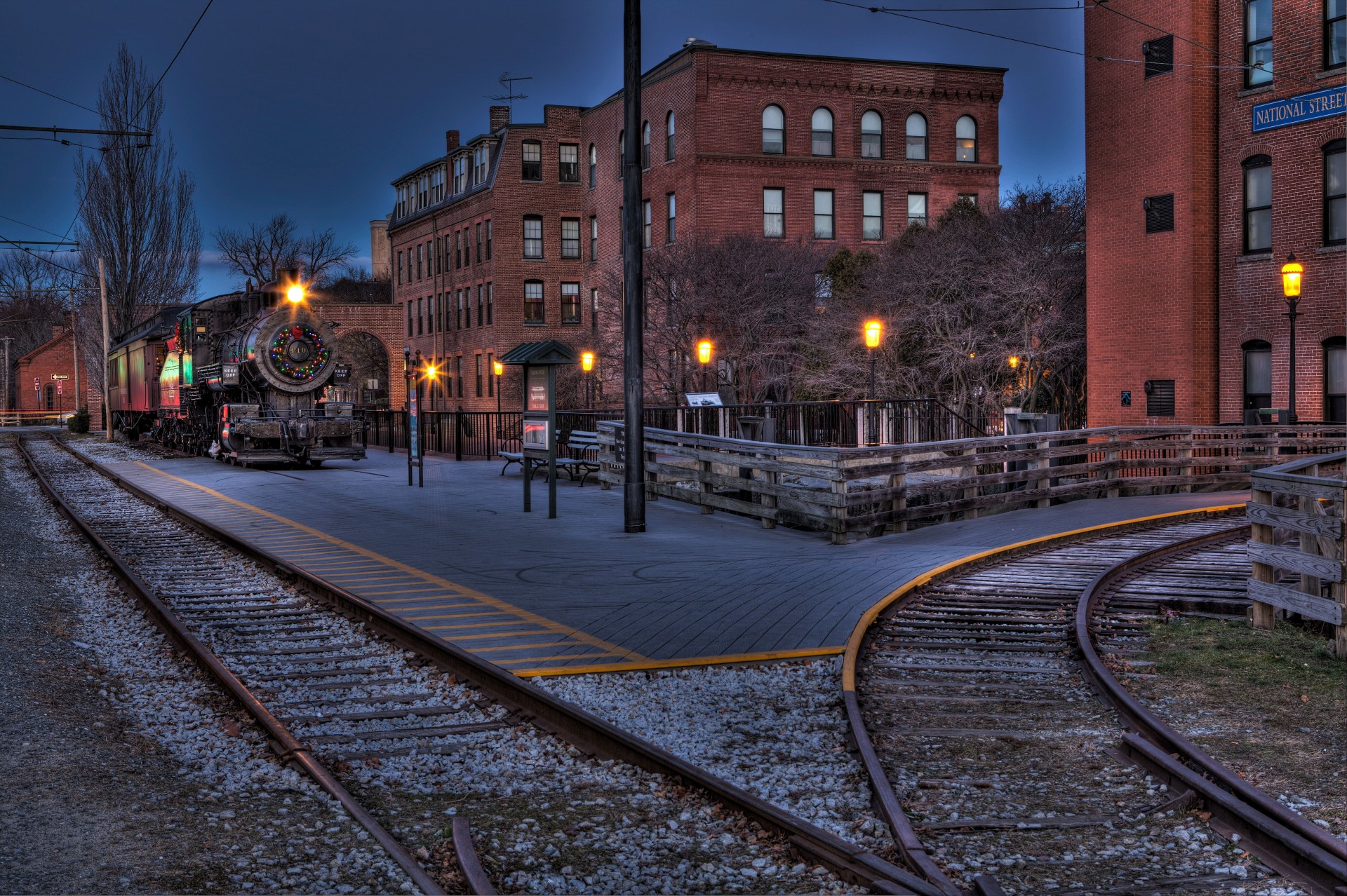 ferrocarril locomotora boston ciudad