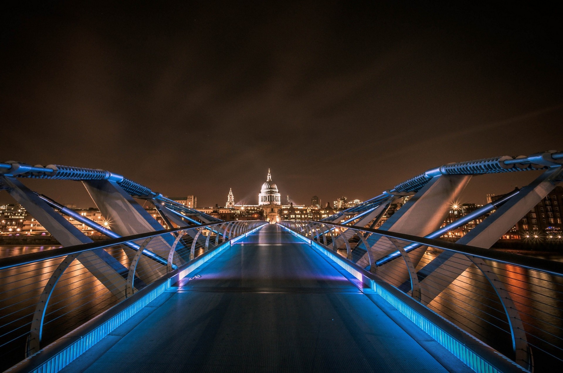 londyn most podświetlenie noc miasto