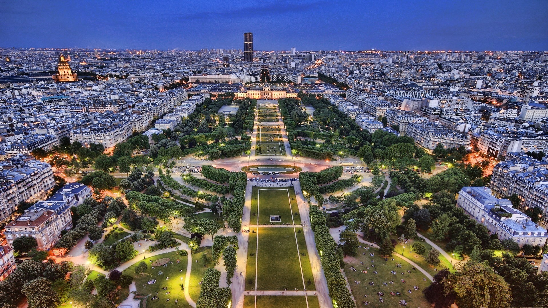 lumière nuit paris bleu panorama ville