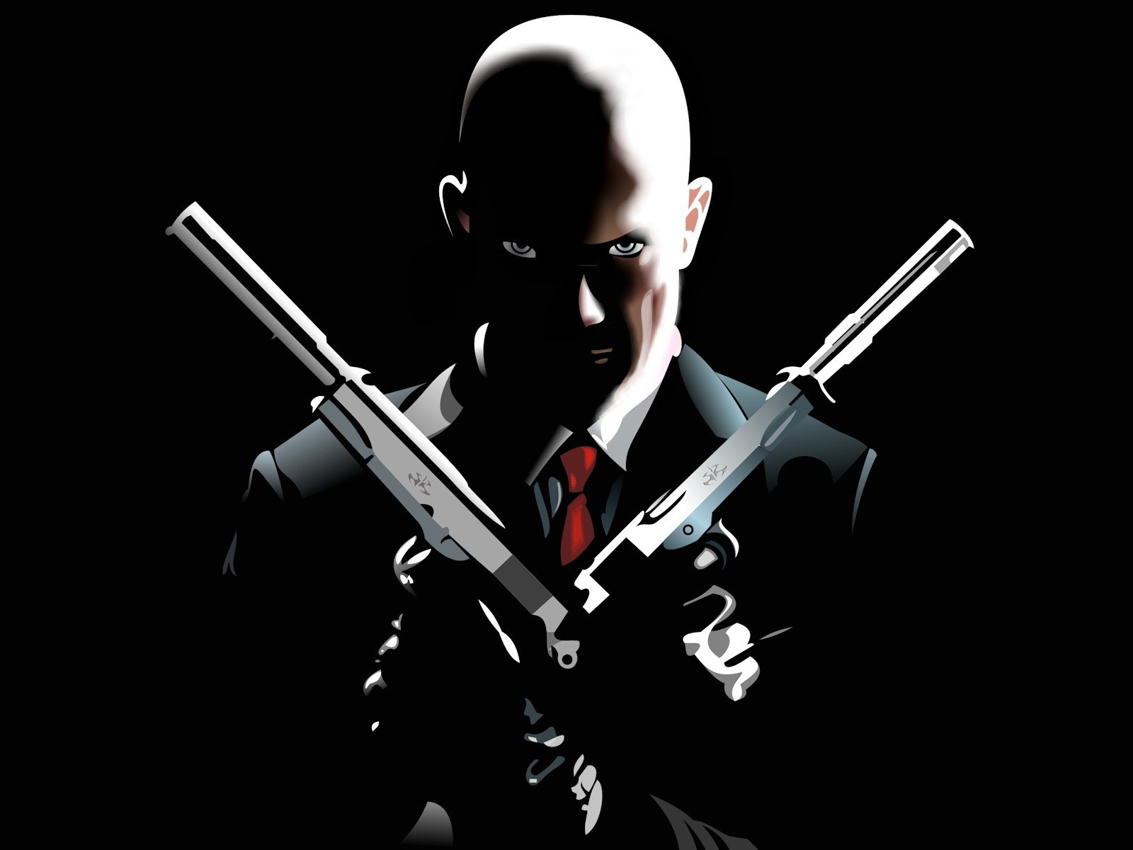 вектор hitman пистолет черный