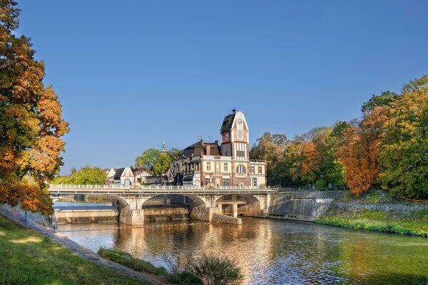 Most nad rzeką w Czechach