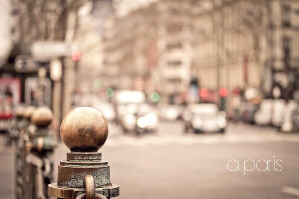 France during rush hour in a blurry filter