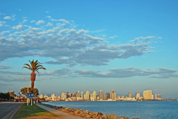 Gratte-ciel loin de la côte de San Diego