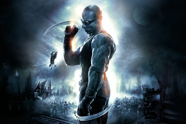 Riddick brille sur le fond des ennemis qui seront vaincus