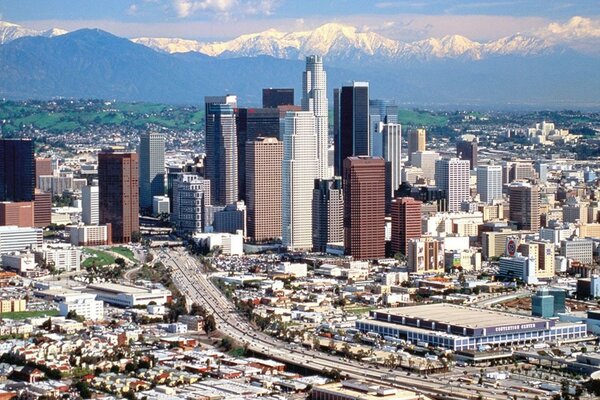 Beautiful skyscrapers in the USA in Los Angeles