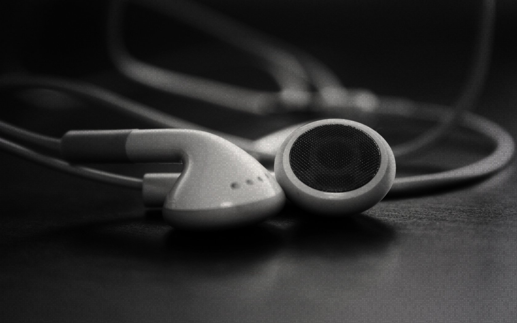 white headphones wire music black and white