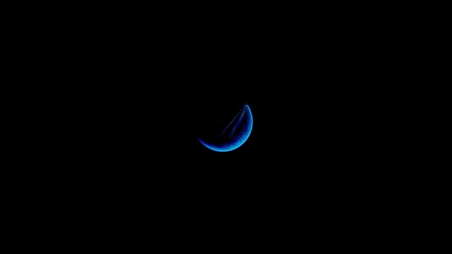 minimalismo notte luna blu mese semplicità sfondo scuro sfondo nero silhouette bagliore pianeta spazio