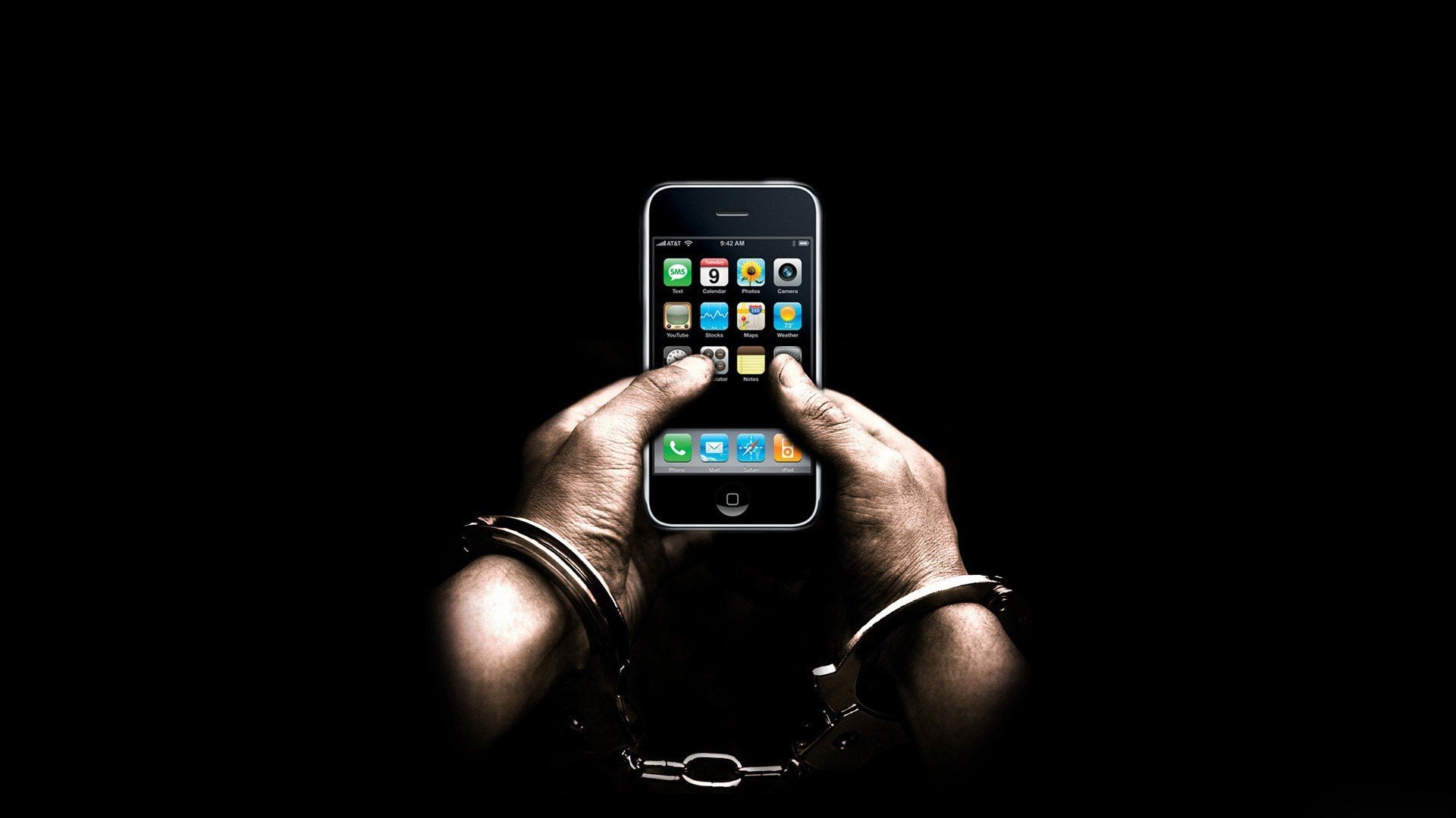 handcuffs hands iphone